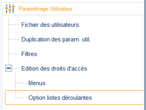 Interdire une option de contrôle de fabrication à un utilisateur 1