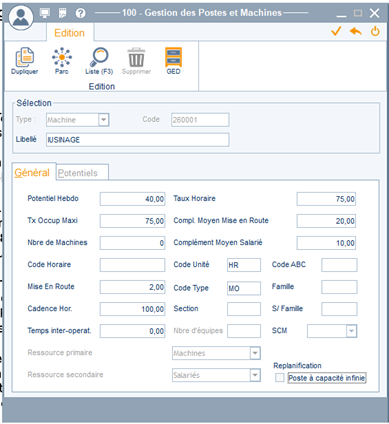 Gestion et création des machines 1